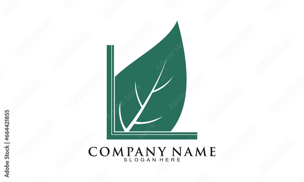 Elegant leaf illustration logo design vector Elegant leaf illustration logo design vector