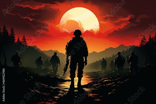 A vivid, lifelike military silhouette showcases dedication and authenticity photo