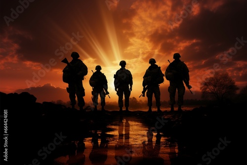 Awe inspiring soldier silhouette in an army recruitment campaign