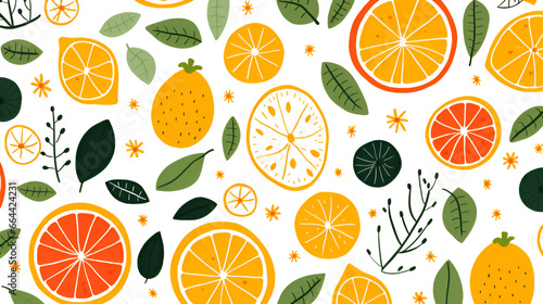 seamless pattern with oranges   generative ai