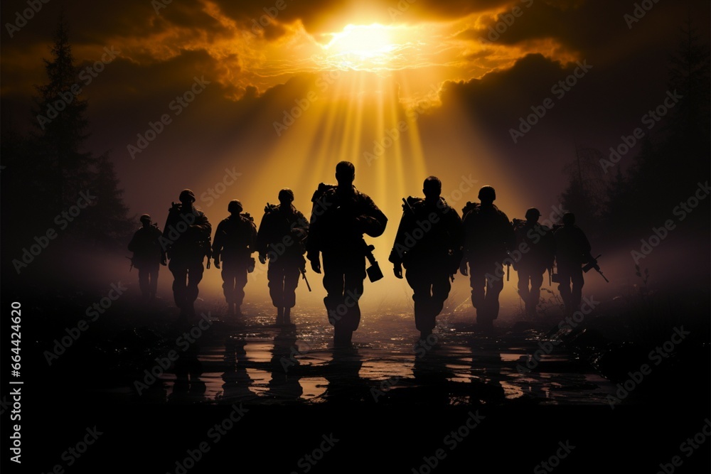 Behind the Lines captures the courage of army soldier silhouettes Behind the Lines captures the courage of army soldier silhouettes