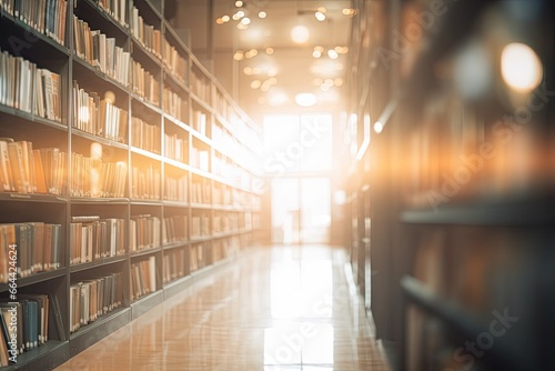 Wallpaper Mural World of knowledge. Library bookshelves in college. Beauty of learning. University. Quiet space for study at university Torontodigital.ca