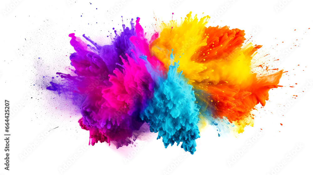 abstract liquid multicolor splash explosion on white background abstract liquid multicolor splash explosion on white background