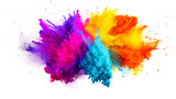 abstract liquid multicolor splash explosion on white background