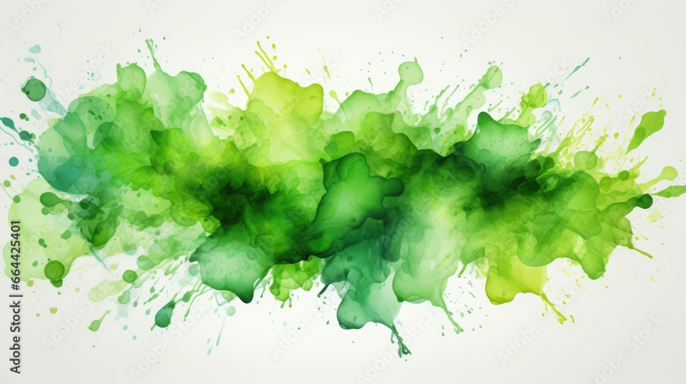 isolated green watercolor splash on white background isolated green watercolor splash on white background