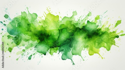 isolated green watercolor splash on white background 