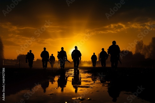 In Silhouetted Warriors  portraits of army soldiers shine in silhouette