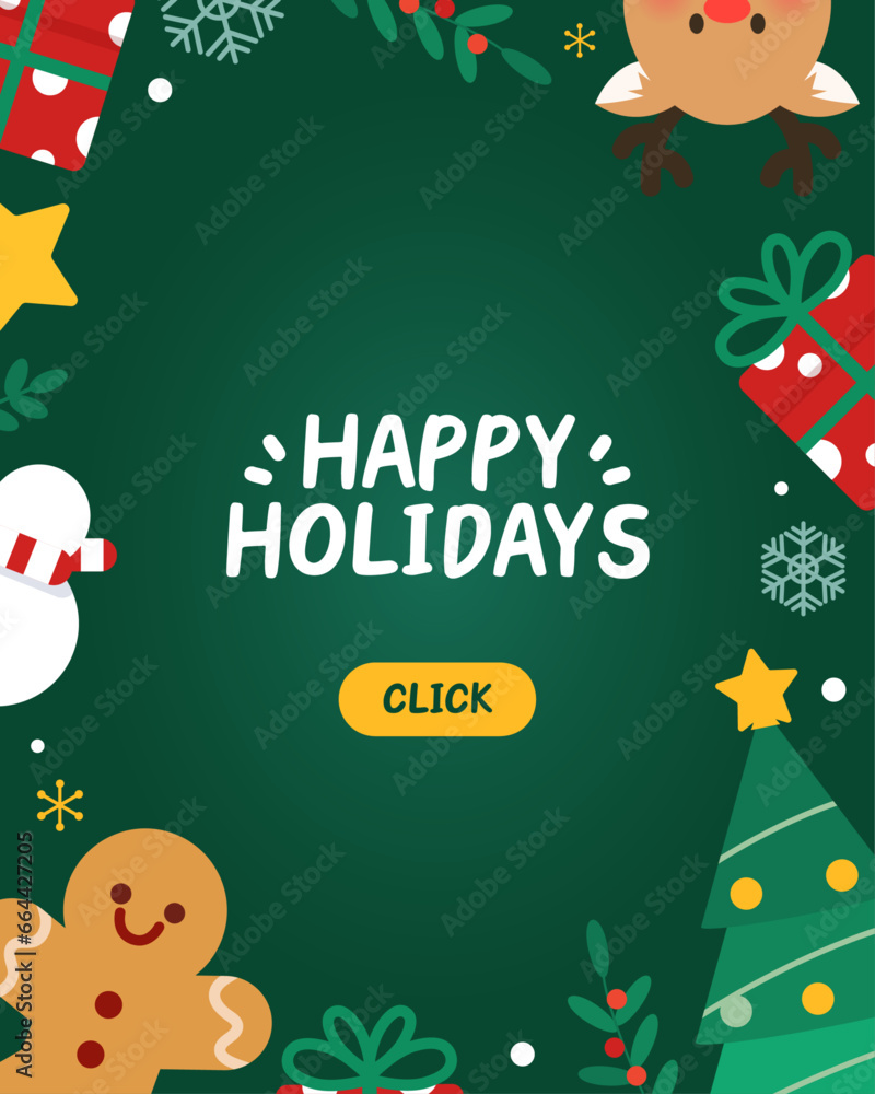 Happy holiday frame for the upcoming winter Happy holiday frame for the upcoming winter