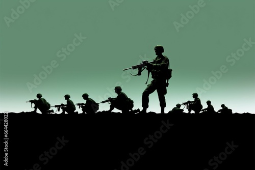 Minimalist design toy soldiers silhouette in a simple, timeless template