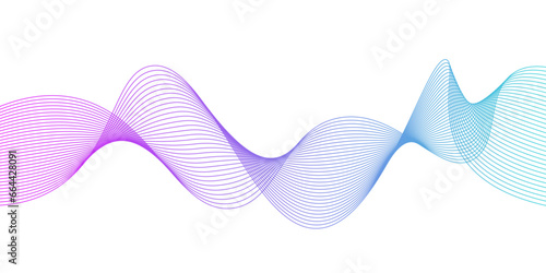 Wave of the many colored lines. Abstract wavy stripes on a white background isolated. Creative line art.pimg and BLUE COLOR. TAXCAR