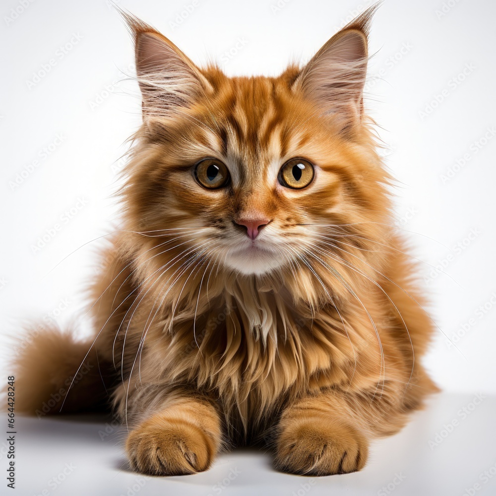 Fototapeta premium happy cat white background