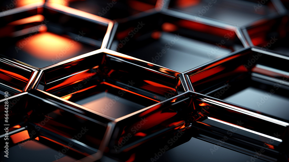 Black luxury background with glass hexagons Black luxury background with glass hexagons