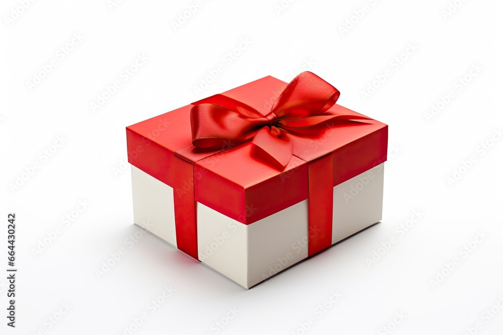 Gift box with red ribbon isolated on white background. Gift box with red ribbon isolated on white background.