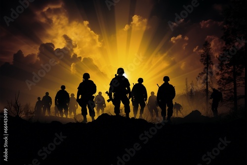 Soldier silhouettes, silent testament to their unwavering service and sacrifice