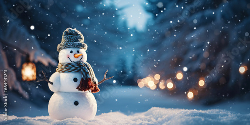 snowman in a winter landscape © overrust