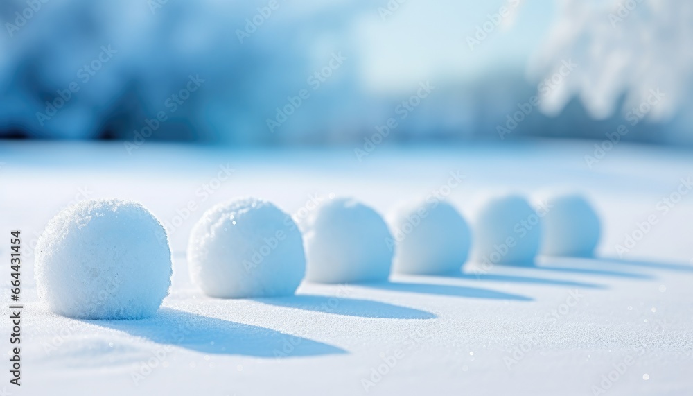 pile Snowballs in the winter  - obrazy, fototapety, plakaty 