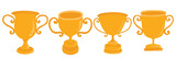 Simple cute trophy icon set isolated on white background.