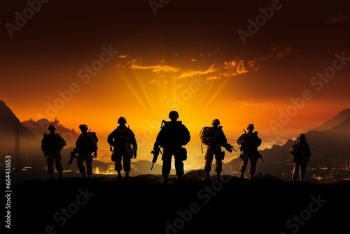 Soldiers silhouettes reveal the stories and experiences of military life