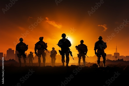 Soldiers silhouettes reveal the stories and experiences of military life