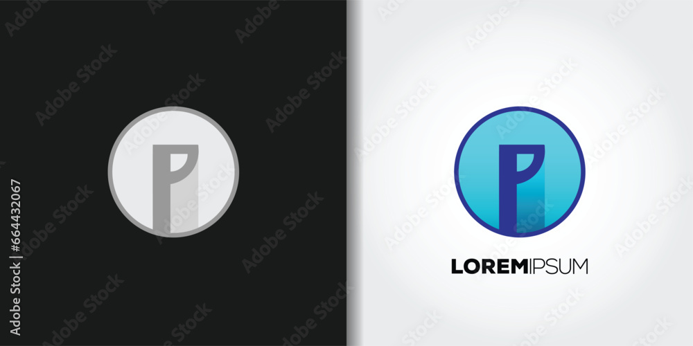 modern letter p logo - obrazy, fototapety, plakaty 