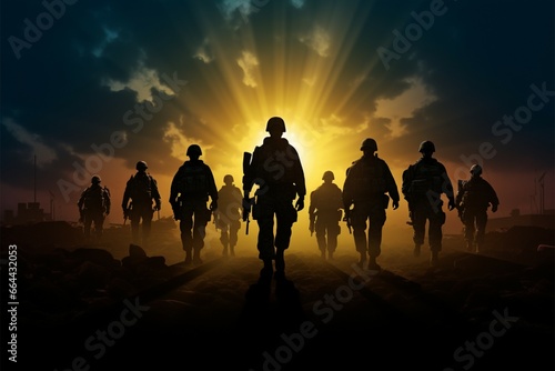 Strong and proud, army soldier silhouettes exemplify service and sacrifice © Muhammad Ishaq