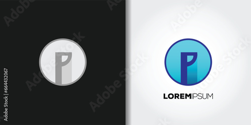 modern letter p logo