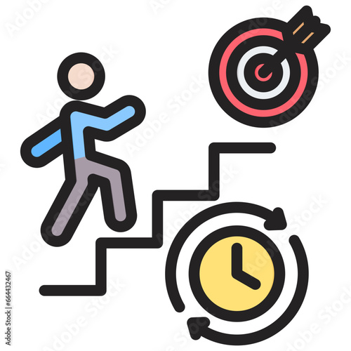 Goal Orientation Outline Color Icon