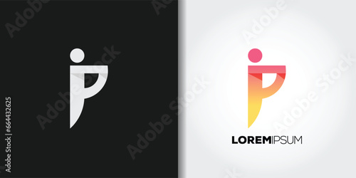 modern letter p logo