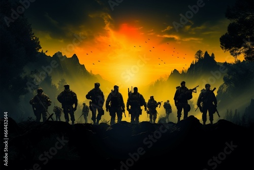 The Quiet Warriors reveals the valor of soldiers silhouettes in combat