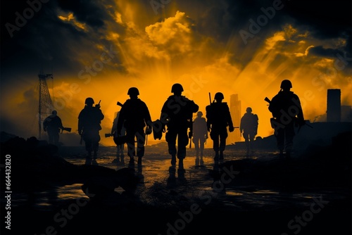 The Unseen Courage Soldiers silhouettes in war reveal bravery © Muhammad Ishaq