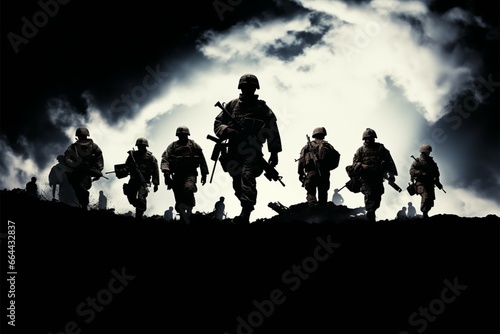 This soldiers silhouette art exudes power and captivates with strength