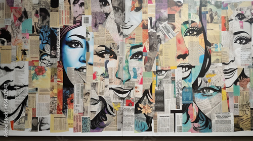 Wallpaper Mural Newspaper collage. AI Generated Torontodigital.ca