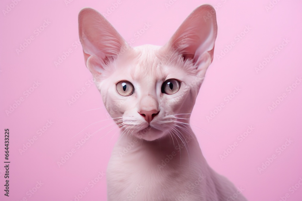 Pink colored cat on Pink Background. Pink colored cat on Pink Background.
