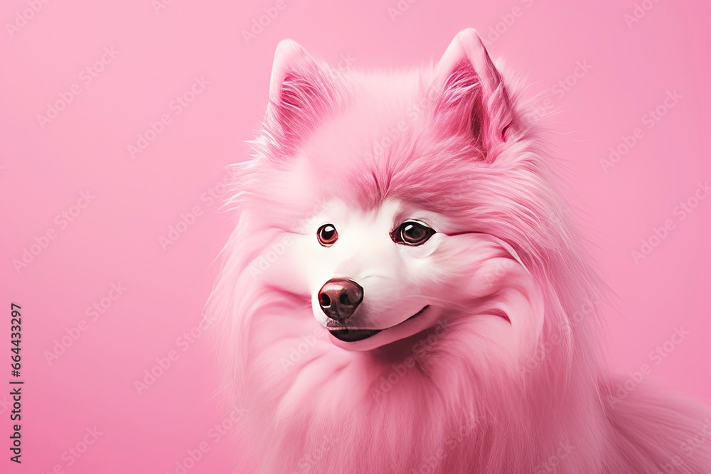 Pink colored dog on Pink Background. Pink colored dog on Pink Background.
