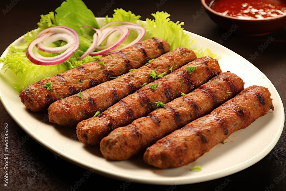 Tasty seekh kabab.