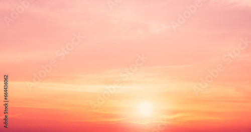 sunset sky background with orange, yellow, red sunrise in the morning