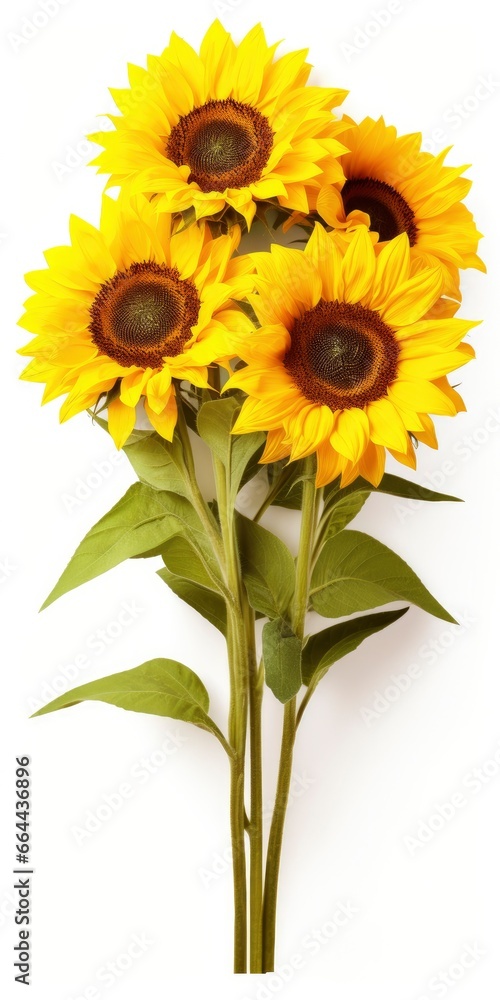 Fototapeta premium Sunflowers isolated on white background.