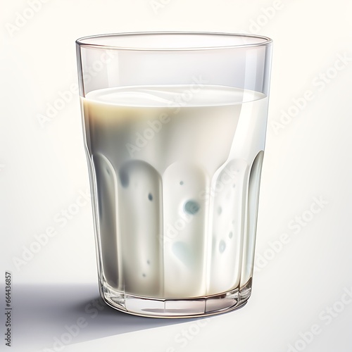 Watercolor of a Milk Drink Highlighting the Creamy and Nouri on White Background Illustration 2D  photo