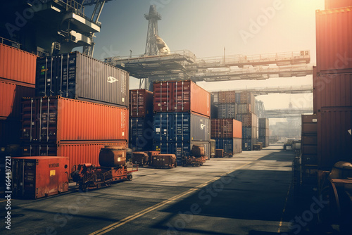 Maritime Transport Hub: Containers in a Busy Port