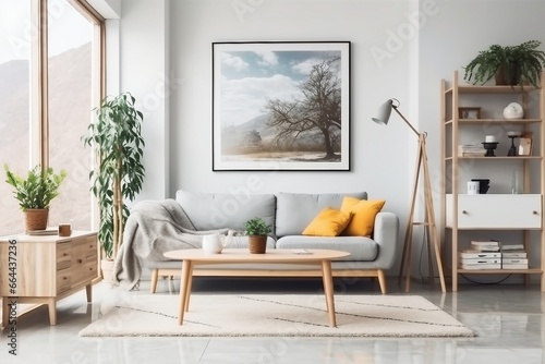 interior design of modern living room. generative ai. photo