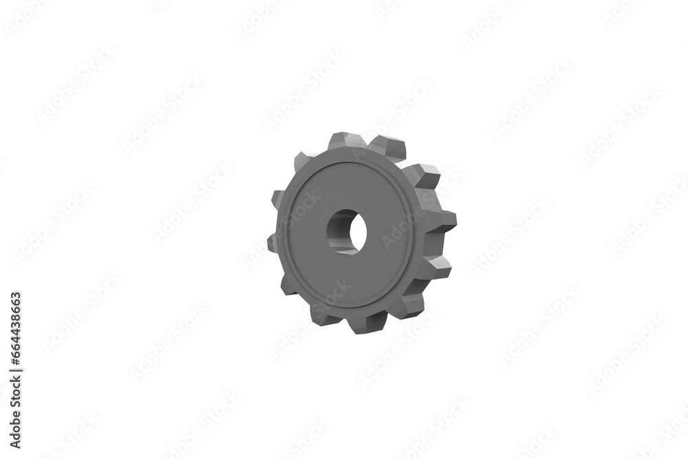 Digital png illustration of grey cog on transparent background