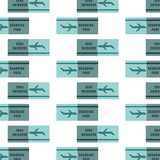 Digital png illustration of green pattern of repeated boarding passes on transparent background