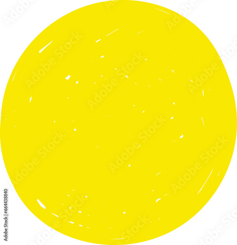 Digital png illustration of yellow abstract circular shape on transparent background