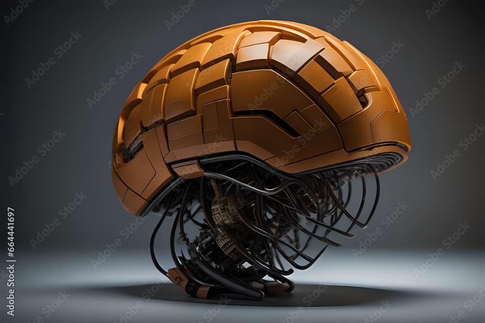 Naklejka premium Artificial intelligence and human brain