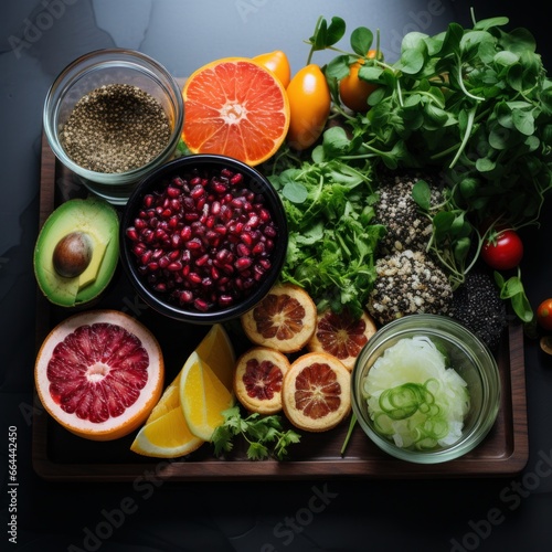 Vegan Winter Salad with Freezer Food with quinoa  spinach  avocado  grapefruit