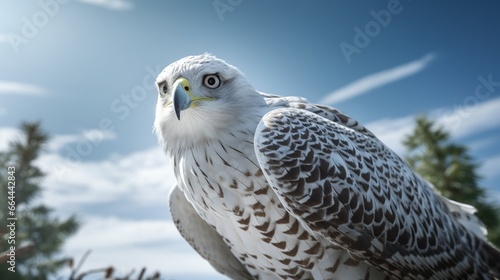 Gyrfalcon before the hunt, white .