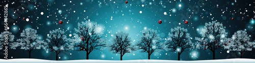 Christmas Winter Landscape Background Horizontal Banner Generative AI