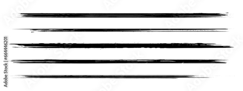 Long Grunge Paint Brush Stroke Vector Set Transparent Background PNG