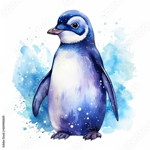 Watercolor Penguin for T-shirt design.