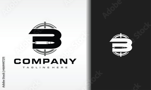 letter B bullet target logo